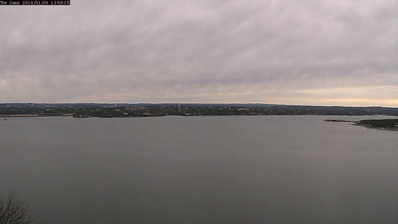Lake Travis webcam, January 26, 2016 1:05 PM CT