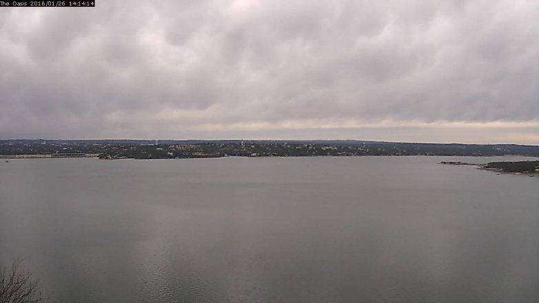 Lake Travis webcam, January 26, 2016 1:20 PM CT