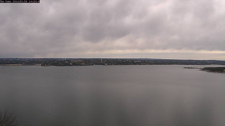 Lake Travis webcam, January 26, 2016 1:25 PM CT