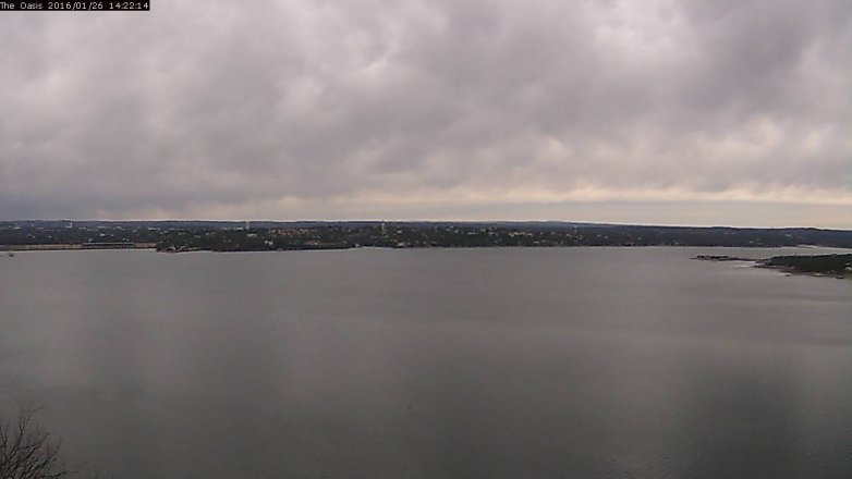 Lake Travis webcam, January 26, 2016 1:30 PM CT