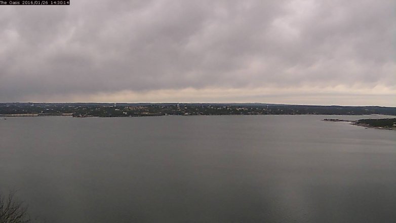 Lake Travis webcam, January 26, 2016 1:35 PM CT