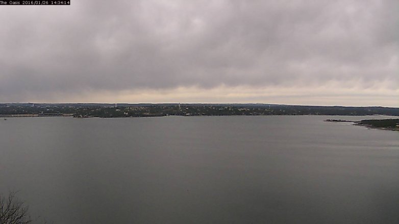 Lake Travis webcam, January 26, 2016 1:40 PM CT