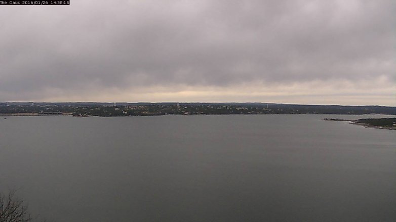 Lake Travis webcam, January 26, 2016 1:45 PM CT