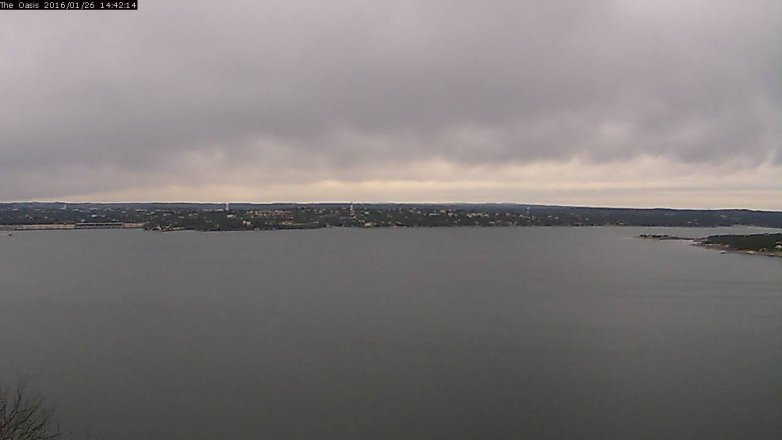 Lake Travis webcam, January 26, 2016 1:50 PM CT