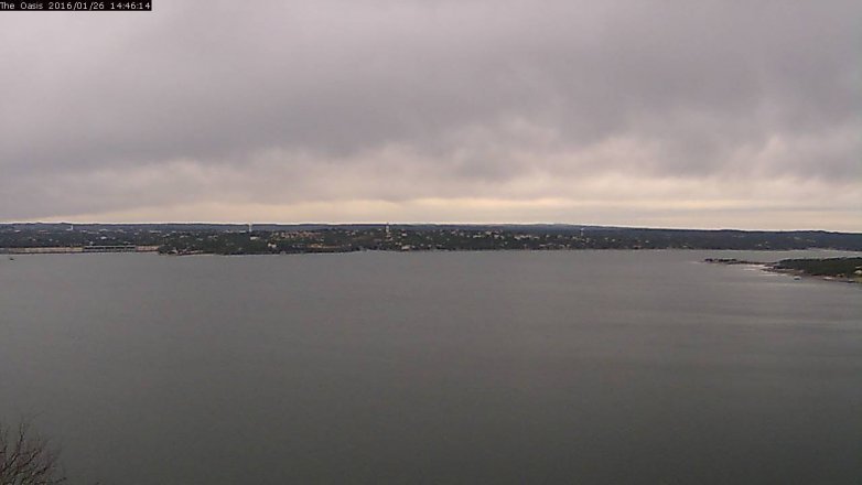 Lake Travis webcam, January 26, 2016 1:55 PM CT