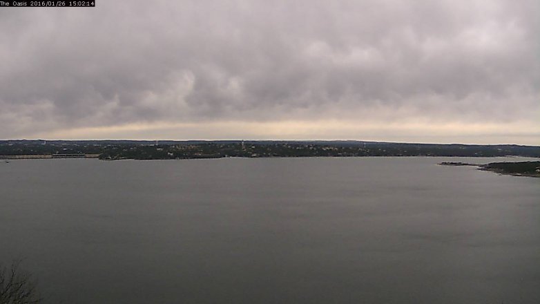 Lake Travis webcam, January 26, 2016 2:10 PM CT