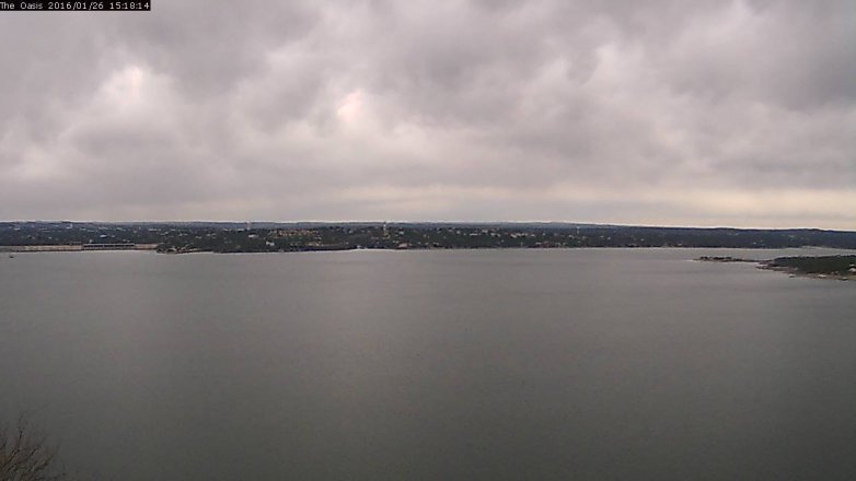 Lake Travis webcam, January 26, 2016 2:25 PM CT
