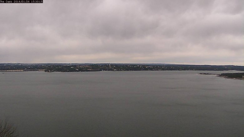 Lake Travis webcam, January 26, 2016 2:35 PM CT
