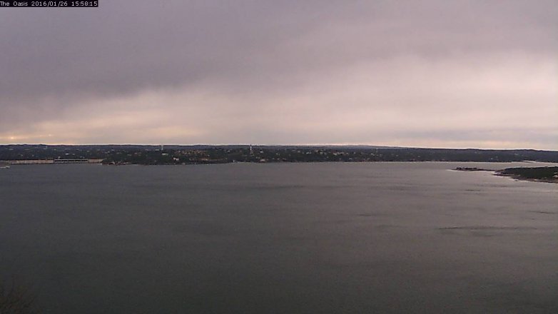 Lake Travis webcam, January 26, 2016 3:05 PM CT