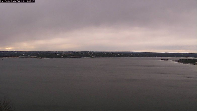 Lake Travis webcam, January 26, 2016 3:10 PM CT