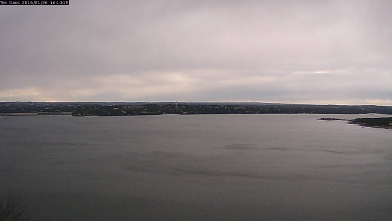 Lake Travis webcam, January 26, 2016 3:15 PM CT