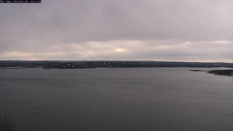 Lake Travis webcam, January 26, 2016 3:20 PM CT
