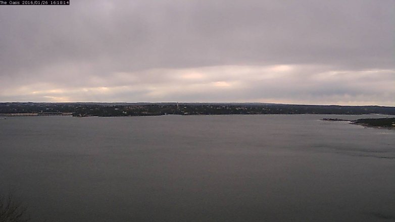 Lake Travis webcam, January 26, 2016 3:25 PM CT