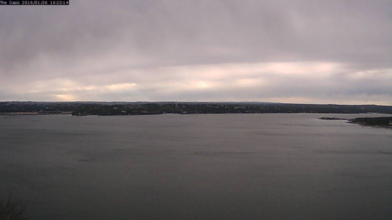 Lake Travis webcam, January 26, 2016 3:30 PM CT