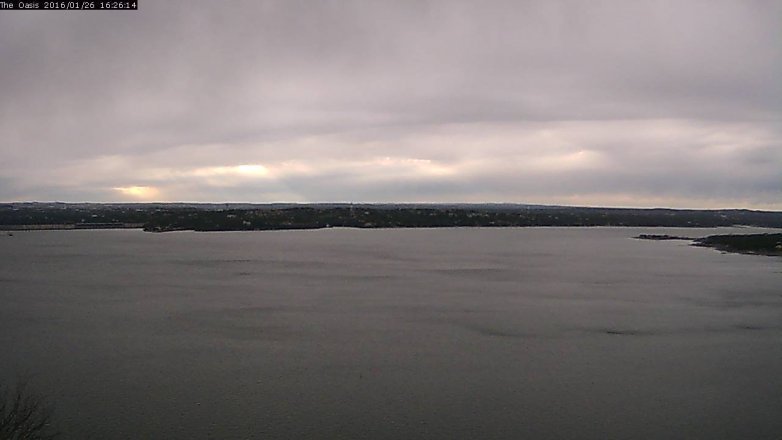 Lake Travis webcam, January 26, 2016 3:35 PM CT