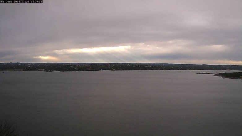 Lake Travis webcam, January 26, 2016 3:40 PM CT