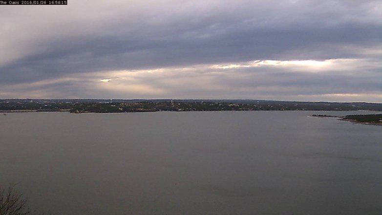 Lake Travis webcam, January 26, 2016 4:05 PM CT