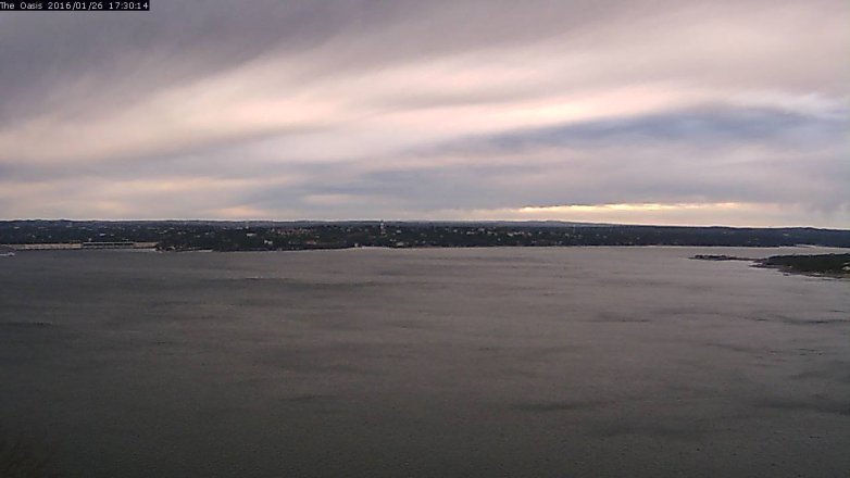 Lake Travis webcam, January 26, 2016 4:35 PM CT