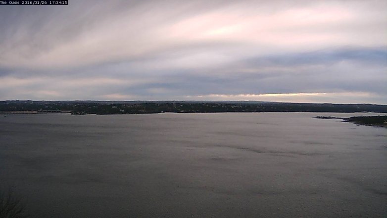 Lake Travis webcam, January 26, 2016 4:40 PM CT