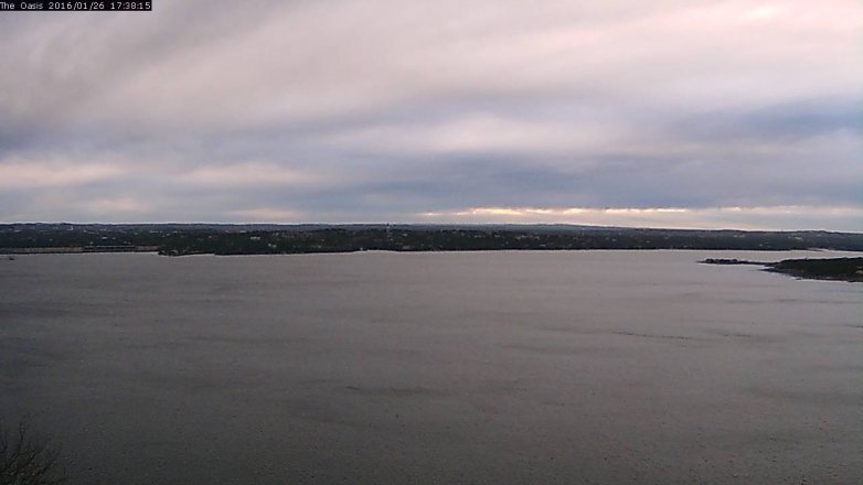 Lake Travis webcam, January 26, 2016 4:45 PM CT