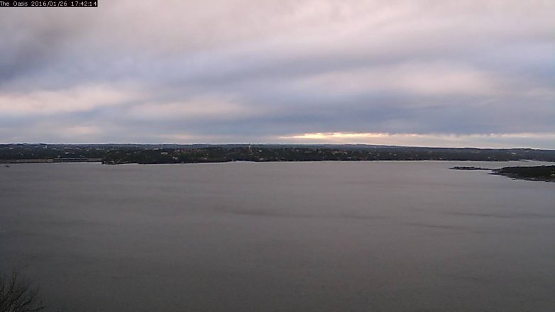 Lake Travis webcam, January 26, 2016 4:50 PM CT
