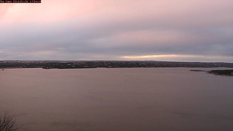 Lake Travis webcam, January 26, 2016 5:00 PM CT