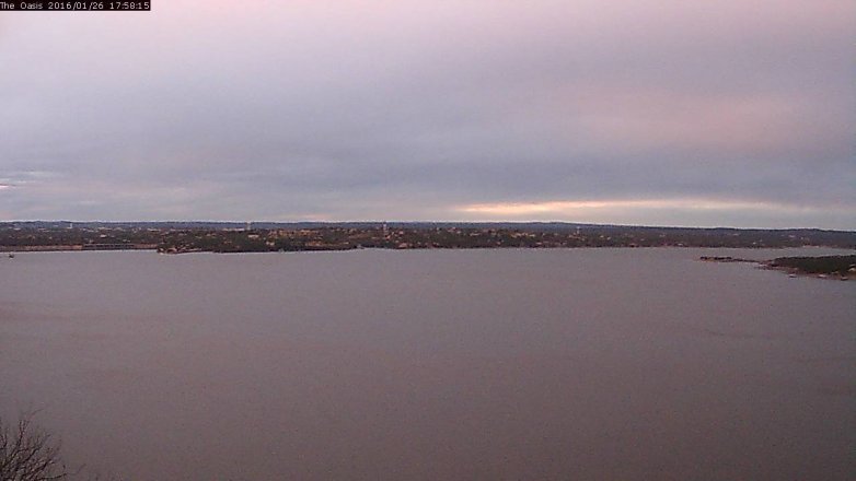 Lake Travis webcam, January 26, 2016 5:05 PM CT