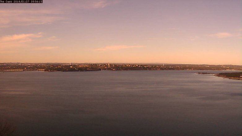 Lake Travis webcam, January 27, 2016 9:00 AM CT