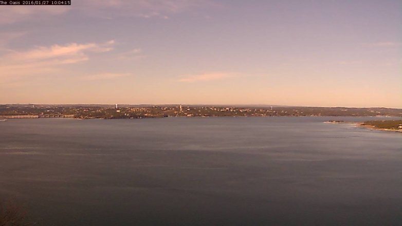 Lake Travis webcam, January 27, 2016 9:10 AM CT