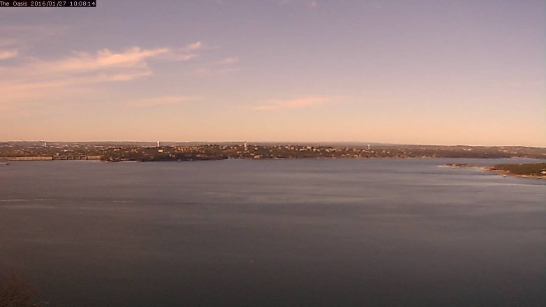 Lake Travis webcam, January 27, 2016 9:15 AM CT