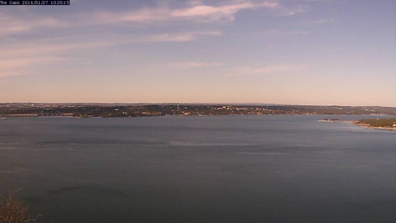 Lake Travis webcam, January 27, 2016 9:25 AM CT