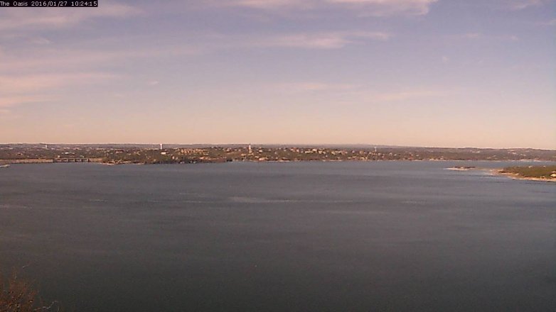 Lake Travis webcam, January 27, 2016 9:30 AM CT
