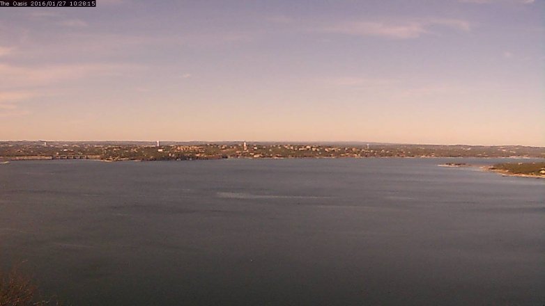 Lake Travis webcam, January 27, 2016 9:35 AM CT