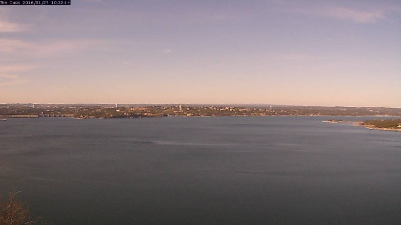 Lake Travis webcam, January 27, 2016 9:40 AM CT