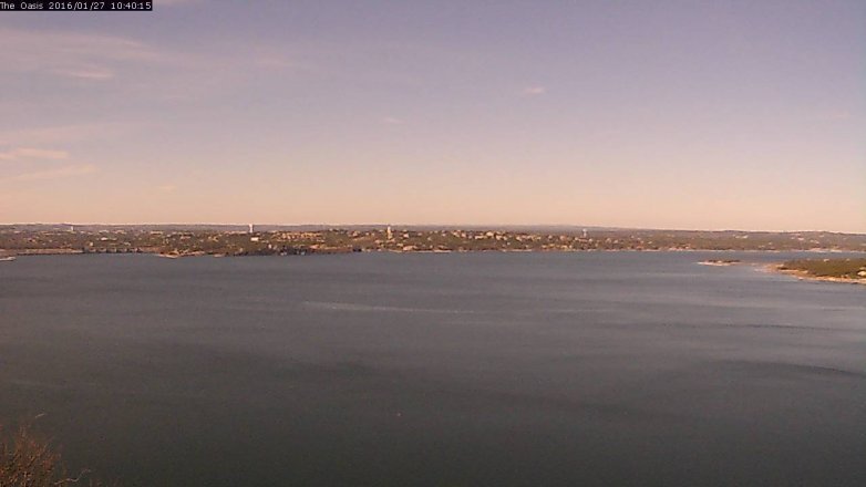 Lake Travis webcam, January 27, 2016 9:45 AM CT