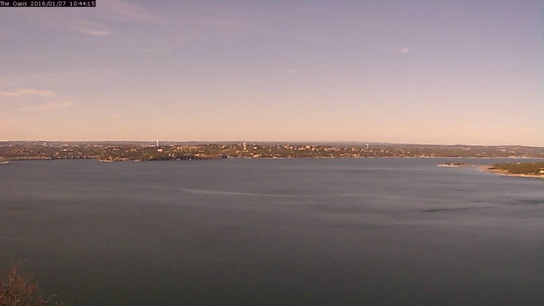 Lake Travis webcam, January 27, 2016 9:50 AM CT