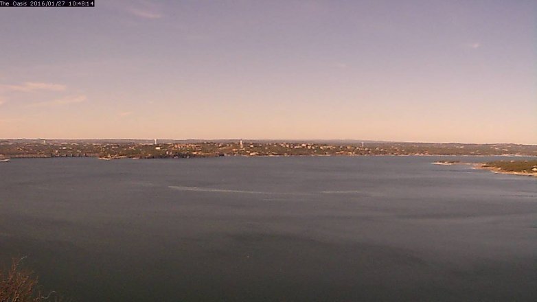 Lake Travis webcam, January 27, 2016 9:55 AM CT