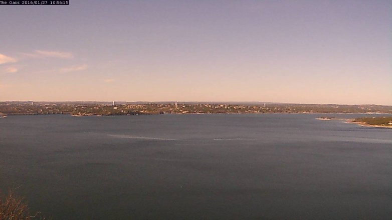 Lake Travis webcam, January 27, 2016 10:05 AM CT
