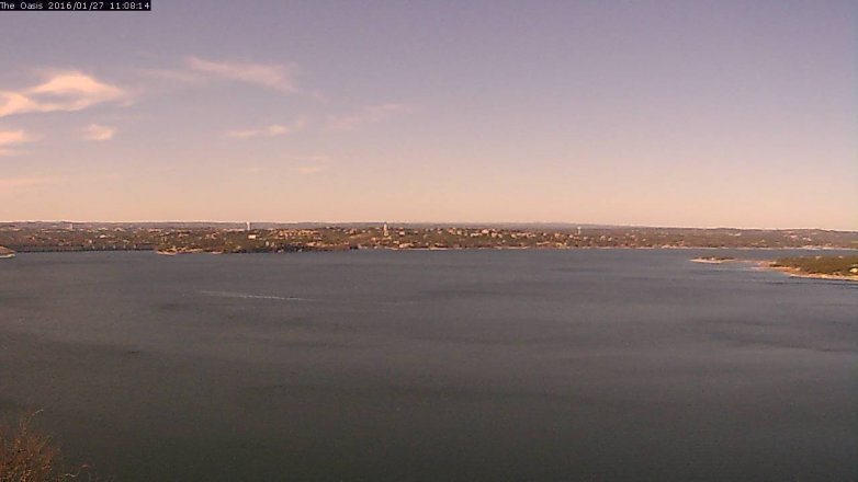 Lake Travis webcam, January 27, 2016 10:15 AM CT