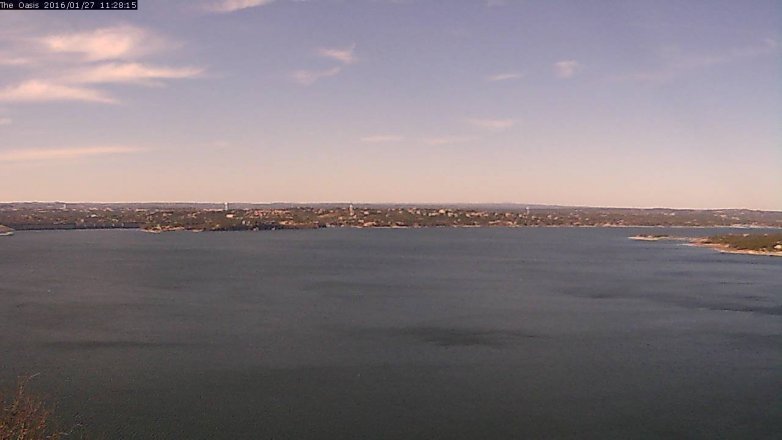 Lake Travis webcam, January 27, 2016 10:35 AM CT