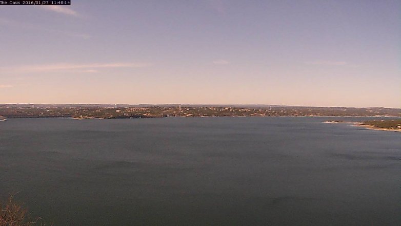 Lake Travis webcam, January 27, 2016 10:55 AM CT