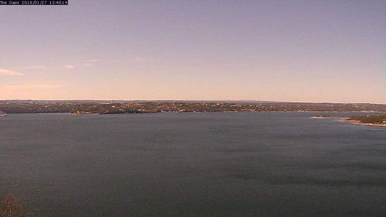 Lake Travis webcam, January 27, 2016 11:45 AM CT