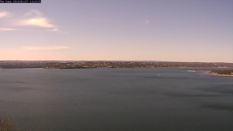 Lake Travis webcam, January 27, 2016 12:20 PM CT