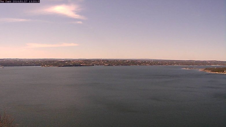 Lake Travis webcam, January 27, 2016 12:25 PM CT