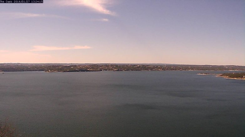 Lake Travis webcam, January 27, 2016 12:30 PM CT