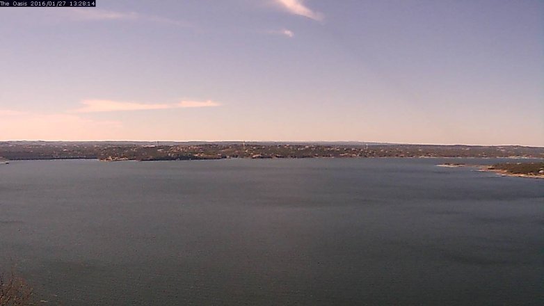 Lake Travis webcam, January 27, 2016 12:35 PM CT