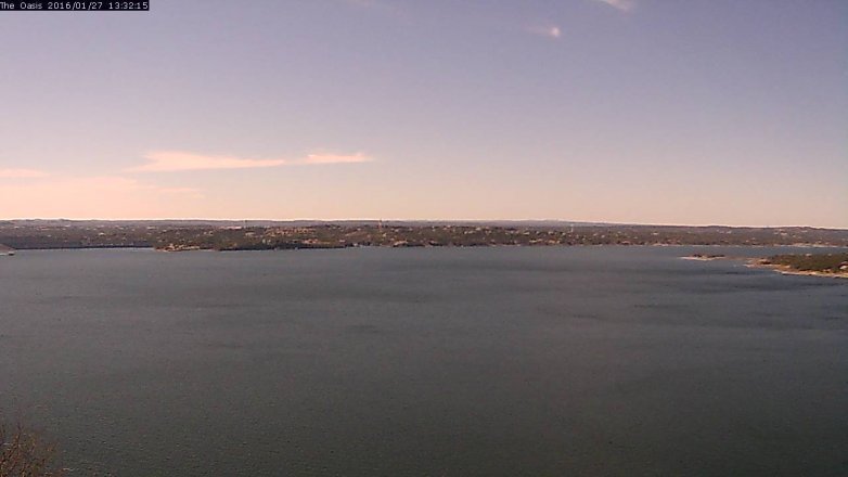 Lake Travis webcam, January 27, 2016 12:40 PM CT