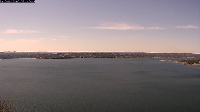 Lake Travis webcam, January 27, 2016 1:15 PM CT