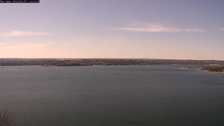 Lake Travis webcam, January 27, 2016 1:20 PM CT
