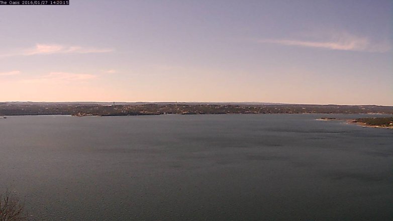 Lake Travis webcam, January 27, 2016 1:25 PM CT